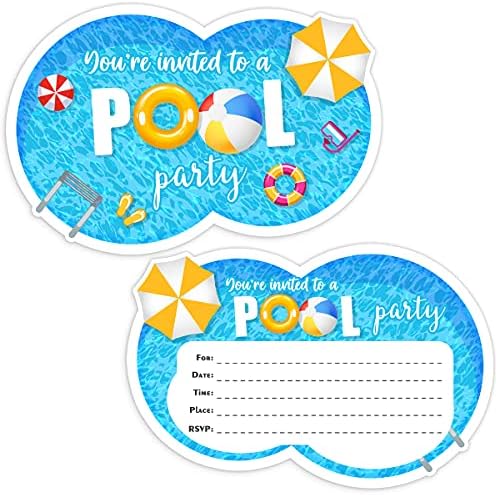 30 pozivnica za zabavu na bazenu sa kovertama - pozivnice za ljetne rođendanske zabave za dječake ili djevojčice
