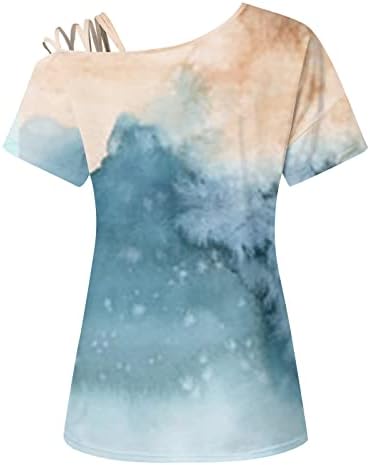 Visoki vrat Žene ST PATRICKS Dnevne košulje za žene s ramena hladnog ramena vrhova kratkih rukava ljeta