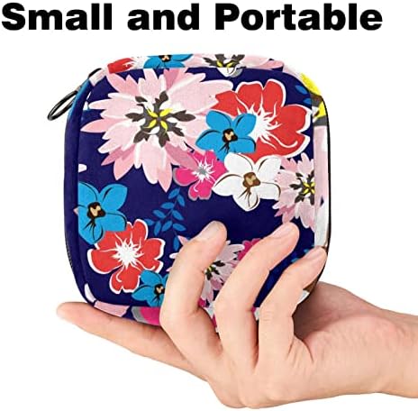Torba za sanitarnu ubrusu, torba za jastučić, torbica za jastučić, mala šminkarska torba, šareno cvijeće
