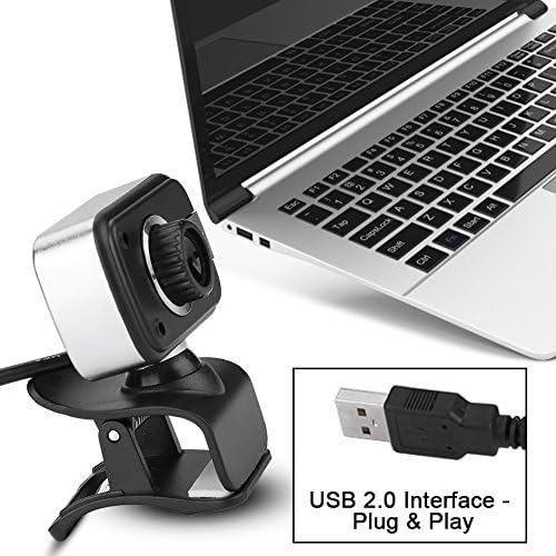 Web kamera sa mikrofonom, 640 x 480 / 0,3MP USB kamera sa stezaljkom nosač za pričvršćivanje 360 ​​° rotacijom