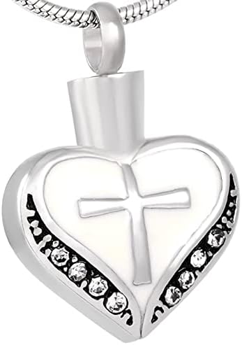 DOTUIARG 3pcs Heart Shape Cross Stainless Steel Keepsake Urn Memorial pet Ashes nakit kremiranje