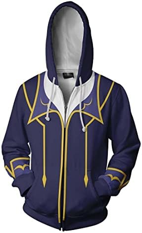 Warmtwinl kôd geass anime cosplay hoodie patentni zatvarač u unisexu pulover jakna s kapuljačom