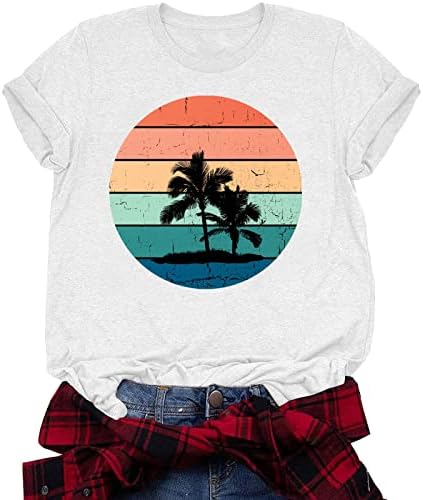 Havajski odmor T-Shirt za žene Sunshine Beach grafički majice ljeto Casual kratki rukav Tops Crewneck bluze