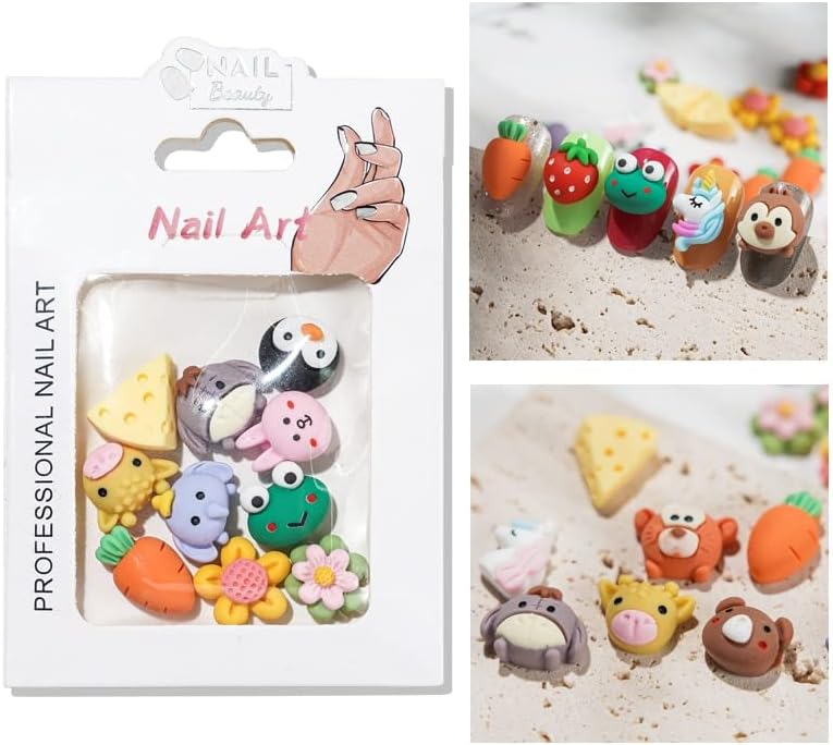 10pcs/Lot Kawaii 3D Cute Bear Nail Art Charms Resin Cartoon Penguin / Bear DIY dekoracija noktiju