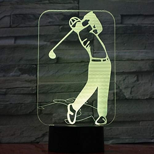 Golf player 7 šareni gradijenti Atmosferski svjetiljka 3D LED noćna svjetlost USB stol noćna lampa